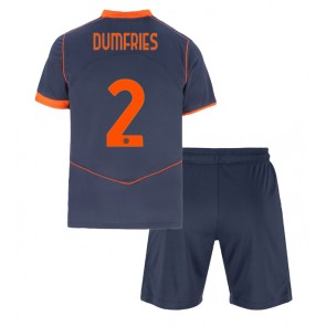 Inter Milan Denzel Dumfries #2 Tredje Kläder Barn 2025-26 Kortärmad (+ Korta byxor)